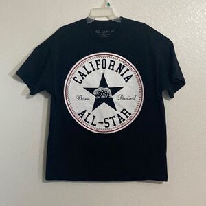 REAL STREET Men’s  “ California All Star “ 100% Cotton Black T Shirt Size XL